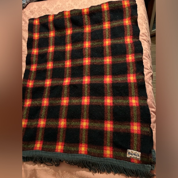 Other - Vintage Marnich black & red plaid All wool blanket throw
